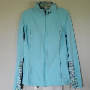 Under Armour Turquoise Zip-Up Jacket – Women’s Medium, Fitted Activewear Layer